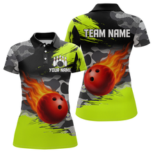 Load image into Gallery viewer, Custom Lime Green Bowling Shirt for Men Women Team Bowling Jerseys Polo 1/4 Zip MBL100