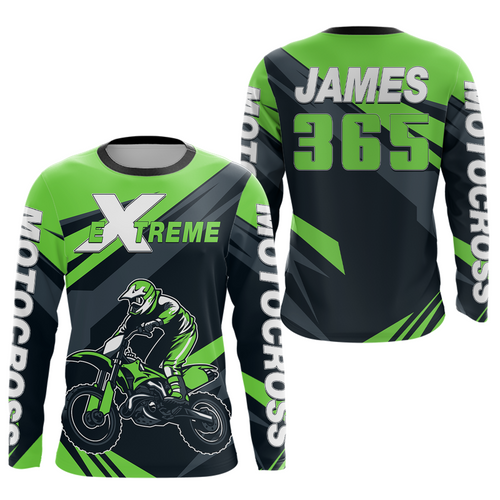Custom Green Motocross Jersey Dirt Bike Shirt Men for Kid Women Motorcycle Shirts XM341