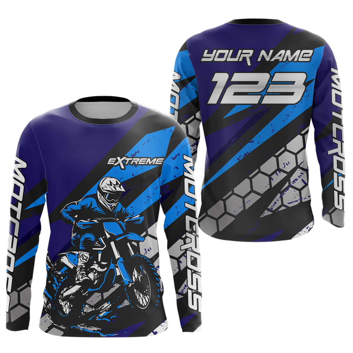 Blue Motocross Jersey Custom Dirt Bike Racing Shirt Men Kid Woman Off-road Jersey XM344