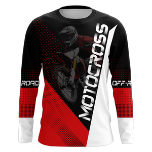 Motocross Racing Jersey Upf30+ Dirt Bike Shirt Red Motorcycle Off-Road Shirt XM287