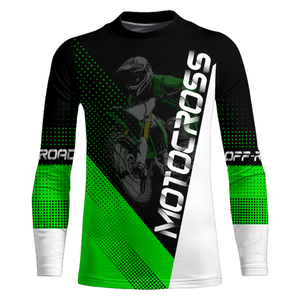 Motocross Racing Jersey Upf30+ Dirt Bike Shirt Green Motorcycle Off-Road Shirt XM287