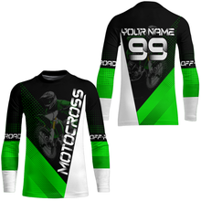 Load image into Gallery viewer, Motocross Racing Jersey Upf30+ Dirt Bike Shirt Green Motorcycle Off-Road Shirt XM287