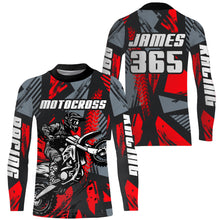 Load image into Gallery viewer, Red Motocross Jersey Custom Dirt Bike Motorcycle Racing Shirt For Kid Men Women XM289