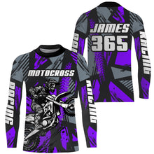 Load image into Gallery viewer, Purple Motocross Jersey Custom Dirt Bike Motorcycle Racing Shirt For Kid Men Women XM289