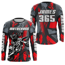 Load image into Gallery viewer, Red Motocross Jersey Custom Dirt Bike Motorcycle Racing Shirt For Kid Men Women XM289