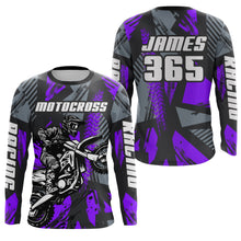 Load image into Gallery viewer, Purple Motocross Jersey Custom Dirt Bike Motorcycle Racing Shirt For Kid Men Women XM289