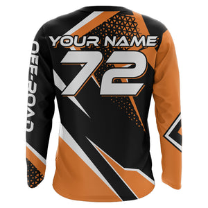 Personalized Orange Racing Jersey UPF30+ Motocross Extreme Kid&Adult Dirt Bike Motorcycle Shirt XM16