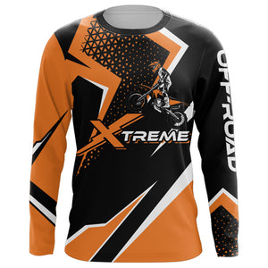 Personalized Orange Racing Jersey UPF30+ Motocross Extreme Kid&Adult Dirt Bike Motorcycle Shirt XM16