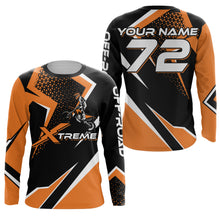 Load image into Gallery viewer, Personalized Orange Racing Jersey UPF30+ Motocross Extreme Kid&amp;Adult Dirt Bike Motorcycle Shirt XM16