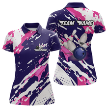 Load image into Gallery viewer, Custom Pink&amp;Purple Bowling Shirts for Men Women Team Bowling Polo and Quarter Zip MBL117