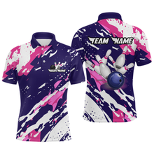 Load image into Gallery viewer, Custom Pink&amp;Purple Bowling Shirts for Men Women Team Bowling Polo and Quarter Zip MBL117