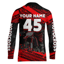 Load image into Gallery viewer, Custom Dirt Bike Motocross Racing Jersey Youth Kid Men UPF30+ Off-Road Riding Shirt Red XM228