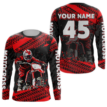 Load image into Gallery viewer, Custom Dirt Bike Motocross Racing Jersey Youth Kid Men UPF30+ Off-Road Riding Shirt Red XM228