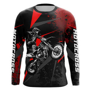 Custom Racing Jersey Youth Men Kid Dirt Bike Shirt Upf30+ Red Motocross Off-Road Jersey XM236