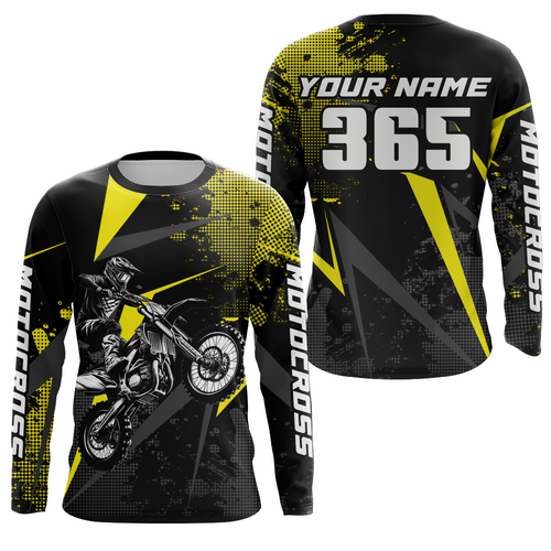 Motocross Racing Jersey Men Women Kid Upf30+ Dirt Bike Shirt Youth Adult Off-Road Yellow XM275