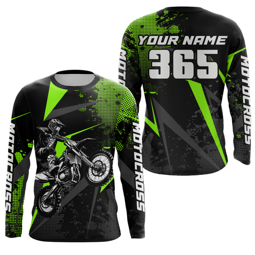 Motocross Racing Jersey Men Women Kid Upf30+ Dirt Bike Shirt Youth Adult Off-Road Navy Green XM275