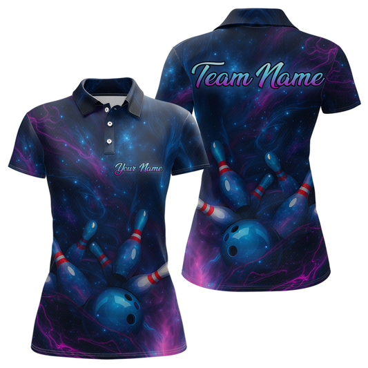 Watercolor Galaxy Bowling Shirts for Men Women Team Custom Bowling Polo & Quarter Zip MBL146