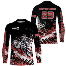Load image into Gallery viewer, Motocross Racing Jersey Red MX UPF30+ Youth Dirt Bike Shirt Motox Motorcycle Off-Road Shirt XM110