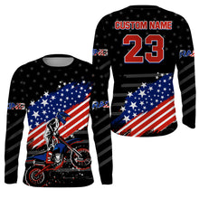 Load image into Gallery viewer, American Motorcycle Jersey Personalized UPF30+ Patriotic Youth Dirt Bike Shirt Kid Men Off-road Riders| XM114