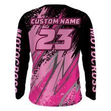 Load image into Gallery viewer, Pink Motocross Racing Jersey UPF30+ Youth Racing Dirt Bike Shirt Off-road Girl Women XM171