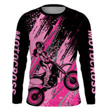 Load image into Gallery viewer, Pink Motocross Racing Jersey UPF30+ Youth Racing Dirt Bike Shirt Off-road Girl Women XM171