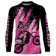 Load image into Gallery viewer, Pink Motocross Racing Jersey UPF30+ Youth Racing Dirt Bike Shirt Off-road Girl Women XM171