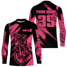 Load image into Gallery viewer, Motocross Racing Jersey Pink For Women Kid Girl Upf30+ MX Off-Road Dirt Bike Shirt XM276