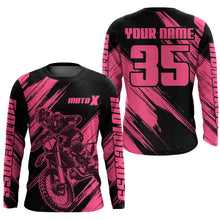 Load image into Gallery viewer, Motocross Racing Jersey Pink For Women Kid Girl Upf30+ MX Off-Road Dirt Bike Shirt XM276