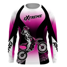 Load image into Gallery viewer, Pink Motocross Racing Jersey Upf30+ Dirt Bike Shirt Youth Women Kid Motorcycle Jersey XM179