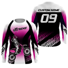 Load image into Gallery viewer, Pink Motocross Racing Jersey Upf30+ Dirt Bike Shirt Youth Women Kid Motorcycle Jersey XM179