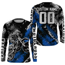 Load image into Gallery viewer, Motocross Racing Jersey Blue Upf30+ Dirt Bike Shirt Men Women Kid Off-road Riding Jersey XM250