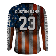 Load image into Gallery viewer, Motocross Jersey UPF30+ American Flag Dirt Bike Racing Adult&amp;Kid Extreme Off-Road Shirt XM62