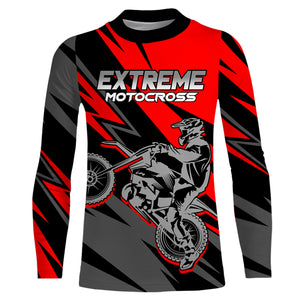 Motocross Racing Jersey Youth Red Upf30+ Dirt Bike Shirt Men Kid Women Motorcycle Jersey XM253