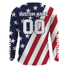 Load image into Gallery viewer, Patriotic Motocross Jersey UPF30+ American Flag Adult&amp;Kid Custom Racing Motorcycle Shirt XM07