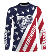 Load image into Gallery viewer, Patriotic Motocross Jersey UPF30+ American Flag Adult&amp;Kid Custom Racing Motorcycle Shirt XM07