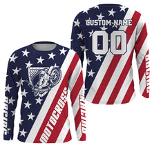 Load image into Gallery viewer, Patriotic Motocross Jersey UPF30+ American Flag Adult&amp;Kid Custom Racing Motorcycle Shirt XM07