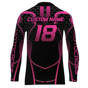 Pink Motocross Jersey Women Girl UPF30+ Youth Dirt Bike Racing Shirt Motorcycle Off-Road XM195