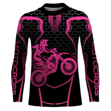 Load image into Gallery viewer, Pink Motocross Jersey Women Girl UPF30+ Youth Dirt Bike Racing Shirt Motorcycle Off-Road XM195