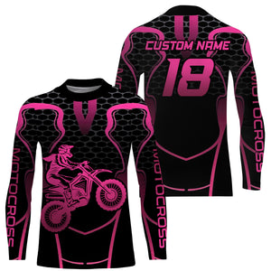 Pink Motocross Jersey Women Girl UPF30+ Youth Dirt Bike Racing Shirt Motorcycle Off-Road XM195