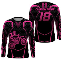 Load image into Gallery viewer, Pink Motocross Jersey Women Girl UPF30+ Youth Dirt Bike Racing Shirt Motorcycle Off-Road XM195