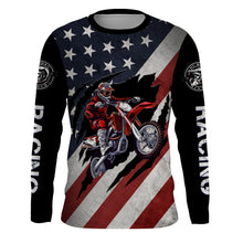 Load image into Gallery viewer, American Flag Motocross Jersey UPF30+ Patriotic Adult&amp;Kid MX Racing Jersey Custom Motorcycle Shirt XM94