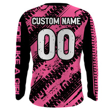 Load image into Gallery viewer, Personalized Pink MX Racing Jersey UPF30+ Dirt Bike Kid Women Motocross Girl Motorcycle Shirt XM158