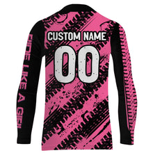 Load image into Gallery viewer, Personalized Pink MX Racing Jersey UPF30+ Dirt Bike Kid Women Motocross Girl Motorcycle Shirt XM158