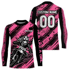 Load image into Gallery viewer, Personalized Pink MX Racing Jersey UPF30+ Dirt Bike Kid Women Motocross Girl Motorcycle Shirt XM158