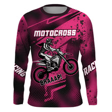 Load image into Gallery viewer, Pink Motocross Racing Jersey Youth UPF30+ Off-Road MX Racing Dirt Bike Shirt Biker Girl Women XM170