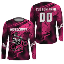 Load image into Gallery viewer, Pink Motocross Racing Jersey Youth UPF30+ Off-Road MX Racing Dirt Bike Shirt Biker Girl Women XM170