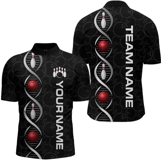 DNA Bowling Shirt Bowling Jersey Men Personalized Bowling League Polo & 1/4 Zip HNT34