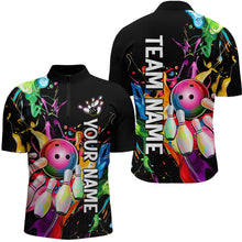 Load image into Gallery viewer, Colorful Bowling Shirt Bowling Jersey Men Personalized Bowling Team Jersey Polo &amp; 1/4 Zip HNT33