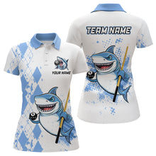 Load image into Gallery viewer, Personalized Blue Shark Billiard Team Jerseys Billiard Shirts for Women Polo &amp; 1/4 Zip Shirts NNT39