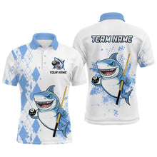 Load image into Gallery viewer, Personalized Blue Shark Billiard Team Jerseys Billiard Shirts for Men Polo &amp; 1/4 Zip Shirts NNT39